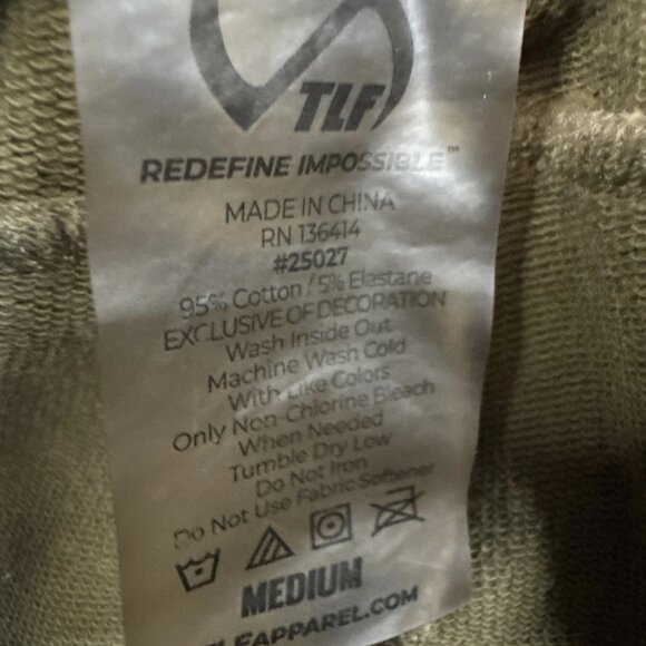 TLF Mens Army Green Athletic Drawstring Elastic Waist Zipper Pocket Shorts M. - Picture 2 of 6